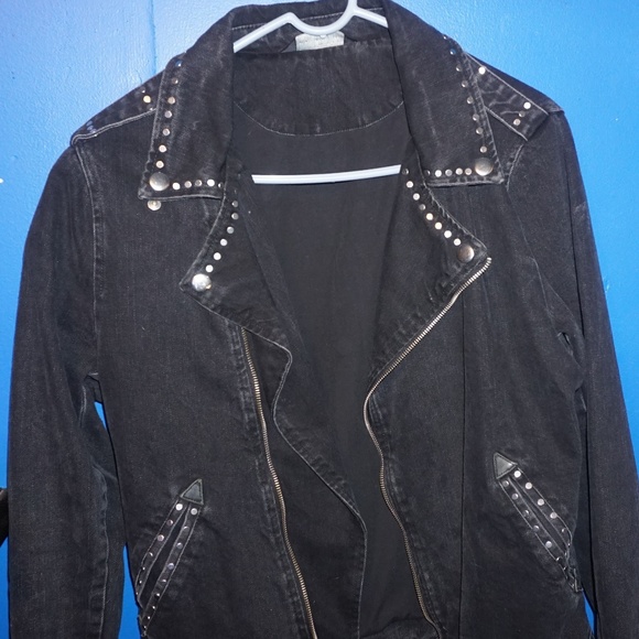 zara studded denim jacket